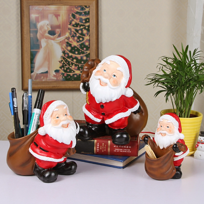 Christmas decorations cute Christmas old man pen holder desktop swing piece children's Christmas small gift Christmas Eve gift