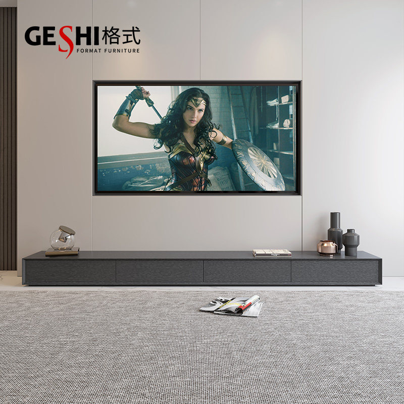 Black TV cabinet Modern minimalist Fancy Light Lavish TV Cabinet Tea Table Combined small family Living room Easy cupboard