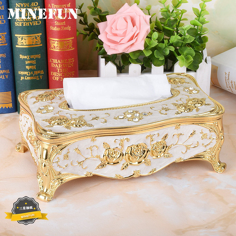 Metal Nordic tissue box toilet paper box living room removable toilet paper creative coffee table storage box napkin box home dining room