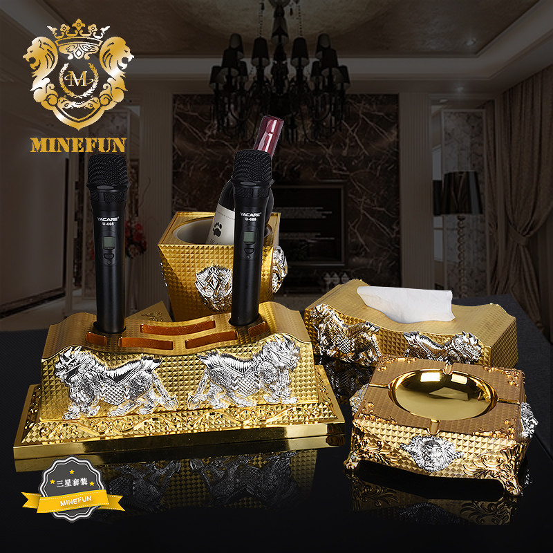 European retro creative home living room toilet paper box ashtray ornament tissue box four-piece luxury decorative supplies