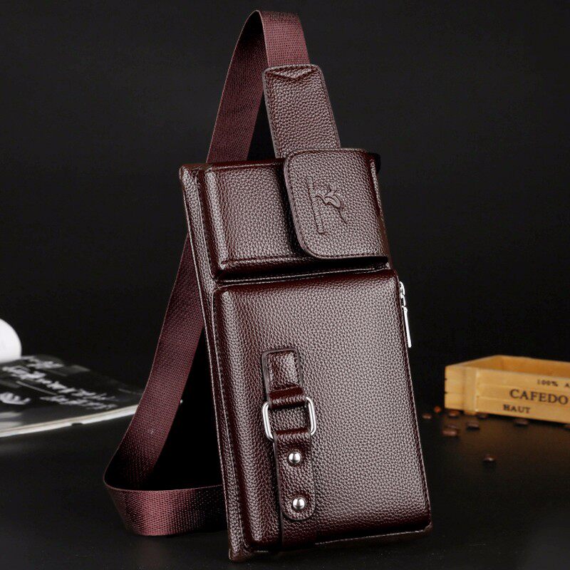 Pocket Men's Han version Men's casual bag Large-capacity phone bag Diagonal Satchel Casual Bag Sports Small-to-Bag Zero Wallet