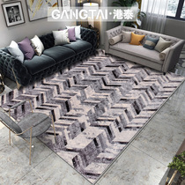 Modern minimalist Nordic ins houndstooth grid black and white grid geometric living room coffee table Bedroom bedside carpet