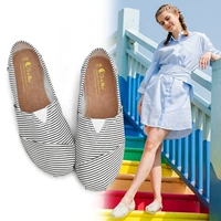 Giày nữ Toms giày lười một chân giày nữ Giày Mary phiên bản Hàn Quốc của giày vải phẳng hoang dã giải trí mùa hè - Plimsolls giày running nike
