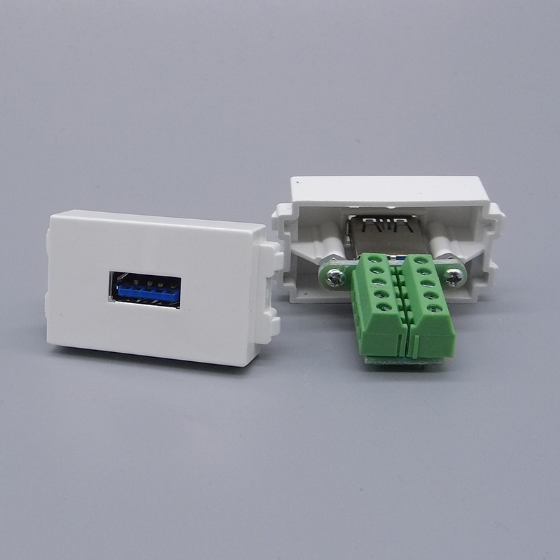 128 type 30 version USB solder-free module 3 0USB data extension socket module Wall plug panel ground plug module