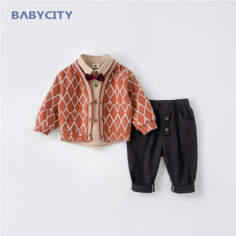 Baby autumn suit 1 a 3-year-old boy gentleman three-piece set Children's children's birthday year-old dress tide spring and autumn season