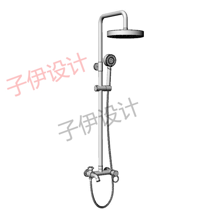 Bathroom Showerhead Hardware Rhino/C4D/3Dmax/Maya Model Materials
