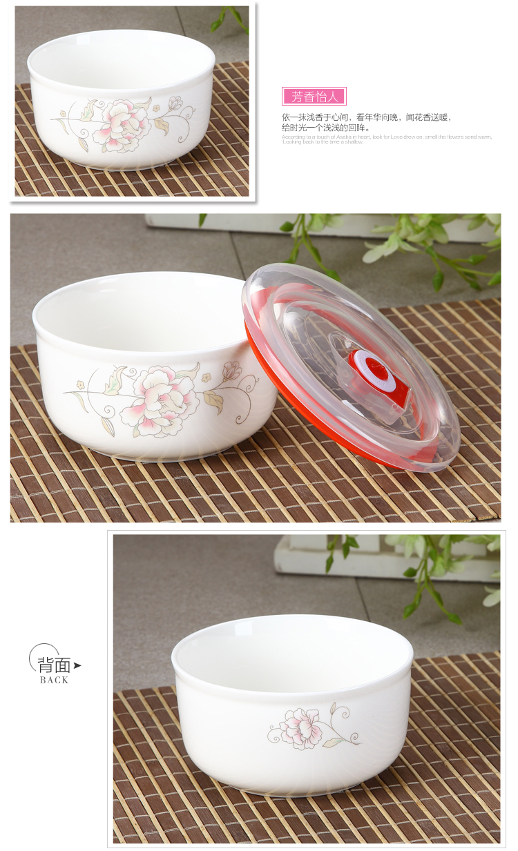 Gome 5/6 inch tủ lạnh bát tươi lò vi sóng hộp lưu trữ hộp kín bát lớn bát mì ăn liền - Hộp cơm điện sưởi ấm hộp com giữ nhiệt elmich