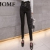 Quần jeans cạp cao cạp cao nữ mùa thu 2018 phiên bản mới của Hàn Quốc thời trang quần bó sát là quần lọt khe mỏng