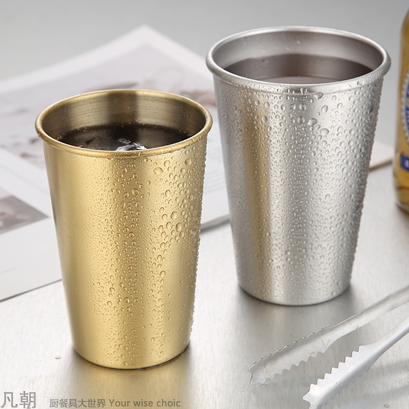 304 stainless steel single-layer beer glass juice cup mouthwash cup anti-fall wine glass handy cup household water cup cold drink cup
