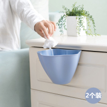 Home kitchen wall-mounted trash can cabinet door hanging vertical plastic creative door back debris storage box waterproof and dirt-resistant