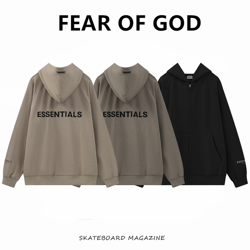 Fear of God Fog Multi-Line Essentials High Street Zip-Up Cardigan Unisex Hooded Sweatshirt Jacket Trendy Fear of God Fog Multi-Line Essentials High Street Zip-Up Cardigan Unisex Hooded Sweatshirt Jacket Trendy