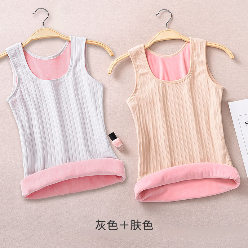 Ấm vest cô gái dày nhung mặc sling bông chặt chẽ bên trong sinh lạnh đang lớn mùa đông áo khoác đồ lót