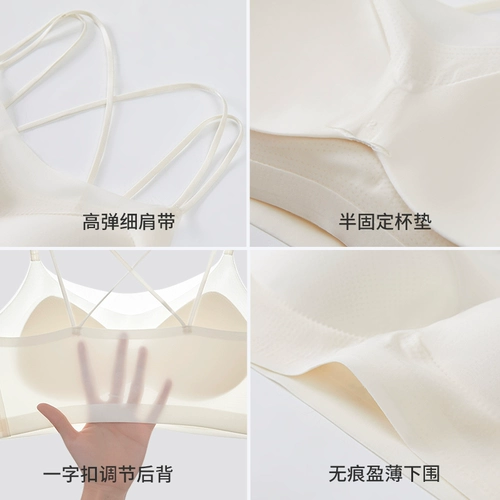 Бюстгальтер без косточек, летняя ультратонкая шелковая лента, топ с чашечками, майка топ, защитное белье, бюстгальтер-топ, красивая спина, новая коллекция, не оставляет следов