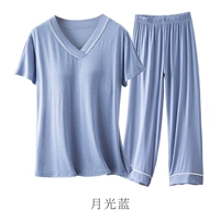 Moonlight Blue Set [с коротким рукавом+малиновые штаны]