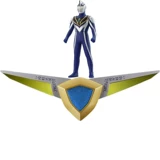 Bandai, gaia, Ultra, оригинальный сапфировый Ультрамен Тига, комплект трансформер из мягкой резины, истребитель, игрушка