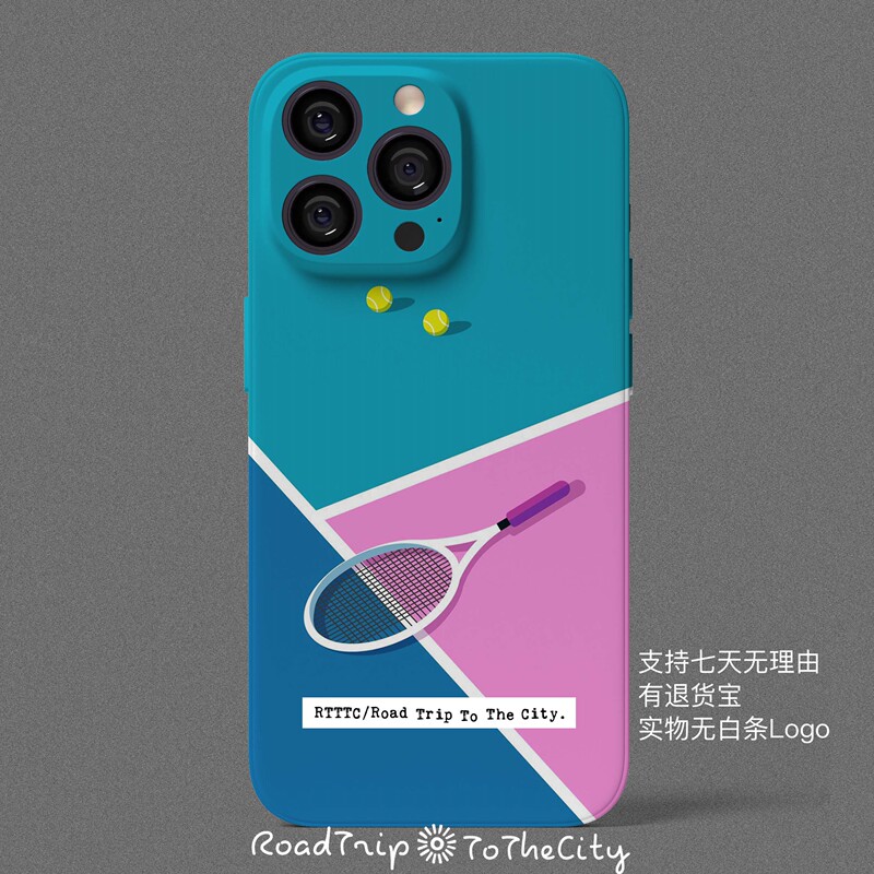 Rtttc｜Tennis Blue and Purple Tennis Court｜Apple and Android Film Phone Case｜0269
