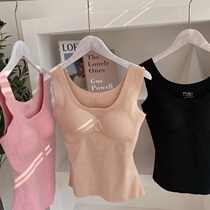 Duvet warm vest woman with chest cushion for winter without mark and thickened with self-heating and cold-proof underwear