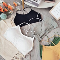 Cross Beauty Back Underwear Woman No Steel Ring Slim Harness Small Vest Style Bra Hood White Poly Wrap Sexy Wrap Chest Smear