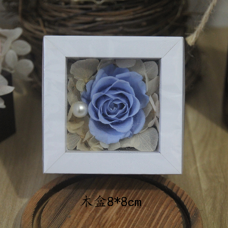 Deficit Flush import Yongsheng Flower refreshing flower wood box delicately set Christmas gift blue rose special price
