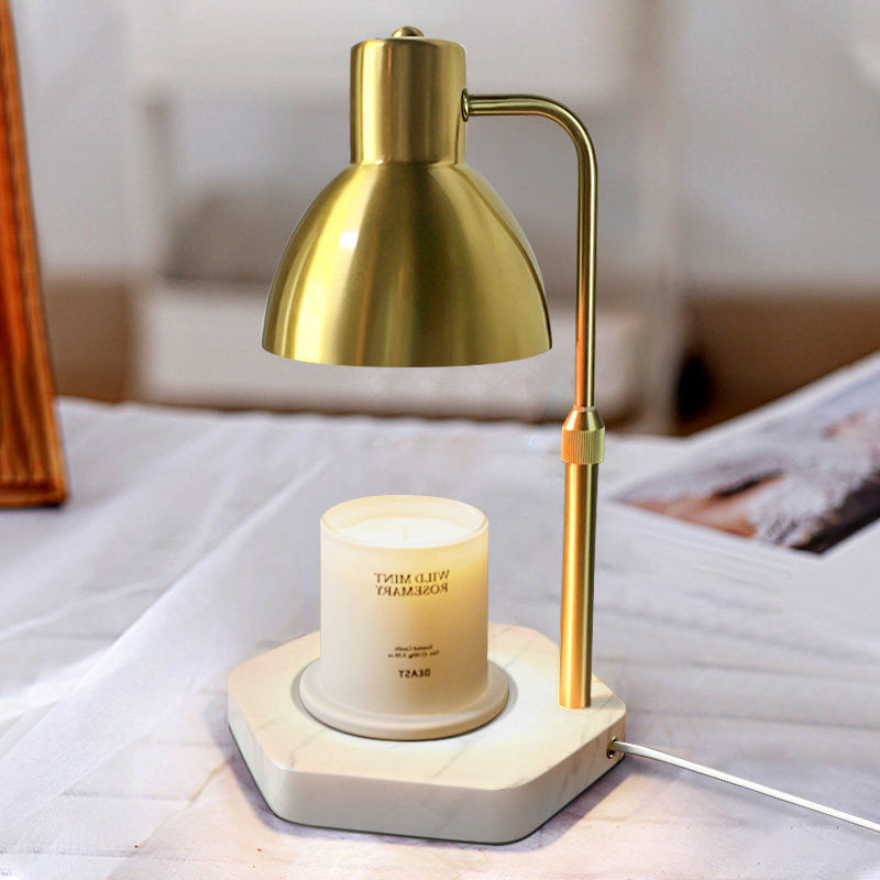 Full copper table lamp pure copper melt wax lamp brass marble light lavish light lavender and thermoregulated melt candle lamp