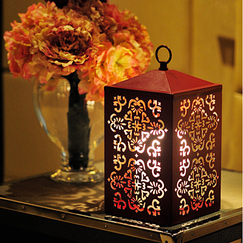 American retro-melting wax light incense melted candle sweet square Palace lamp wedding desk lamp plug-in electric Taiwan Korea