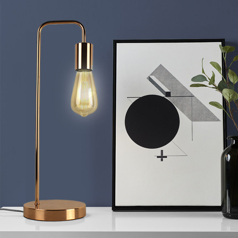 Minimalist arched table lamp Nordic eye protection LED desk electroplating iron art 100 lap creative decoration