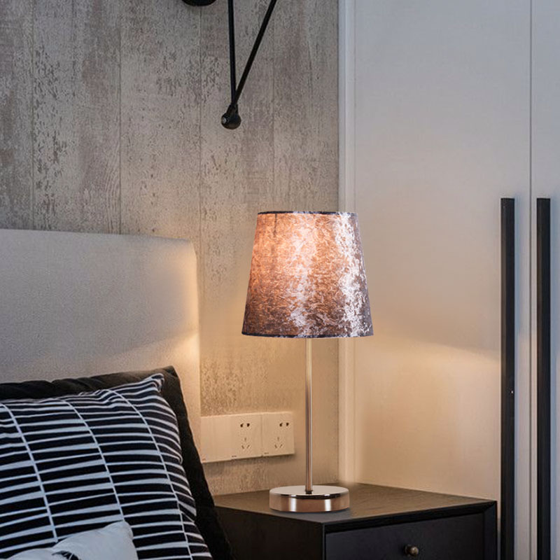 Suede cloth table light bedroom bedside headlights flocking texture minimalist idea modern little night light wedding house