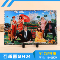 Factory direct heat transfer blank bright matte coated stone painting photo frame diy slate painting crafts SBH04