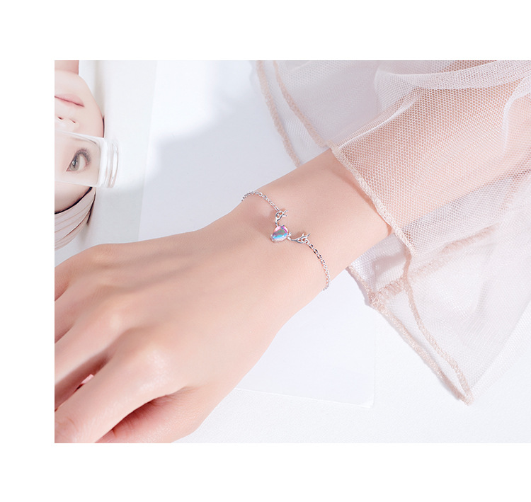 Vòng tay nhỏ tươi 925 sterling bạc nữ vòng tay nữ đơn giản Hàn Quốc Trang sức Sen ngọt ngào vòng tay sinh nhật vòng bạc cho bé