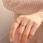 Bạc sterling bạc mắt quỷ retro tinh tế nhẫn nhỏ gọn khí chất trang sức Thổ Nhĩ Kỳ mở vòng nhẫn cartier