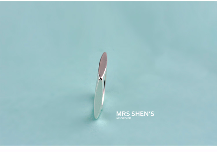 Bà Yu 925 sterling bạc bên trong vòng tròn ngoài hình bầu dục dài châu Âu và Mỹ nhẫn nữ nam trung tính nhẫn vàng nữ