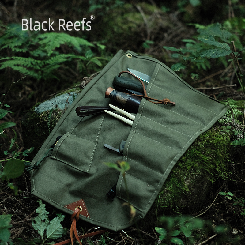 Black Reefs tool storage bag Black Reef waterproof oil wax canvas knife bag BC wear-resistant portable wood kit
