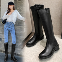 Straight cylinder long cylinder boot female but knee rider boots high cylinder boots Slim Long Boots High Heel 2022 New Inron boots