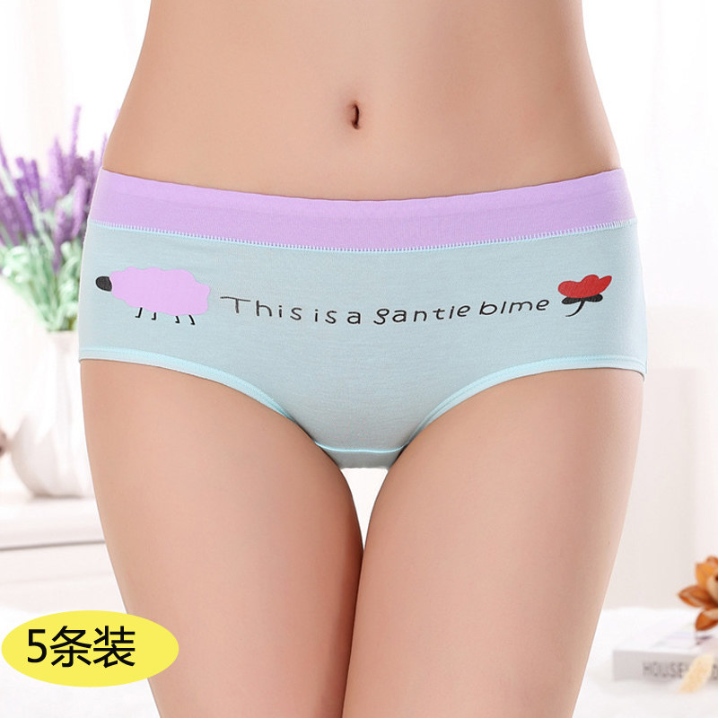 Lady Briefs Female Pure Cotton Stalls Waist Cotton Quality Fabric Triangle Pants Sexy Breathable Student Girl Shorts Head