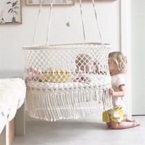 Tassel baby cradle Newborn baby soothing rocking nest Childrens special photography sleeping basket ins coax sleeping shaker Baby bed