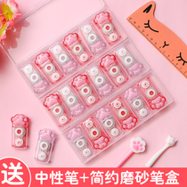 Correction with female cute teenage girl cartoon small portable mini student with mesh red coating change with suit creative stationery