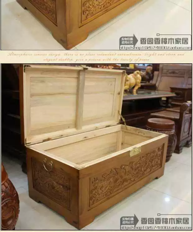 Đặc biệt cung cấp gỗ rắn long não hộp gỗ vali đồ nội thất chạm khắc hộp thư pháp hộp đám cưới hộp lưu trữ nhà máy trực tiếp vận chuyển - Cái hộp thùng gỗ sồi 100 lít
