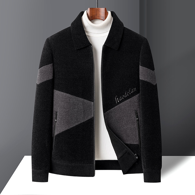 CaltoKrosa~Feret - neck men's jacket autumn and winter high - end hair coat casual thickening coat