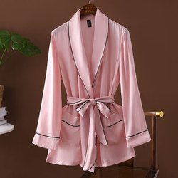 Export pure raw W dense luxury hard core cattle goods twisted soft waxy heavy silk home wear 100 mulberry silk nightgown