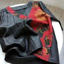 Turtle crack silk fragrant cloud yarn top slim V collar color design elegant quarter sleeve mulberry silk T-shirt summer