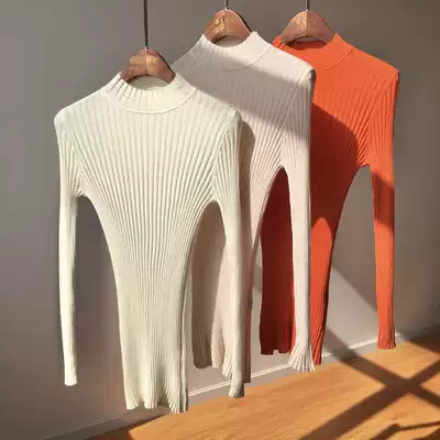 90% merino wool 10% mulberry silk classic Joker half high neck pit knit sweater slim base shirt