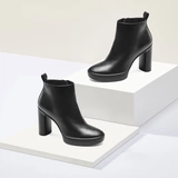 Ecco Love Steps и ботинки на лодыжках маленькие кожаные ботинки осенью и зимние густые каблуки короткие ботинки женский скульптура ритм 207823