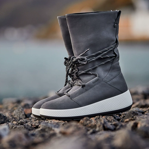 (Спортивный магазин) Ecco Snow Snow Boot Женская мода теплые высокие трубки снежные ботинки Женская теплая зима 801603