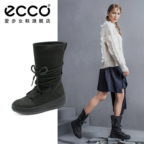(Спортивный магазин) Ecco Snow Snow Boot Женская мода теплые высокие трубки снежные ботинки Женская теплая зима 801603