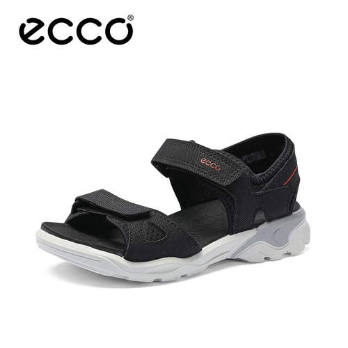 Ecco, летние двухцветные босоножки для отдыха с открытыми пальцами ног на липучке для ходьбы для плавания