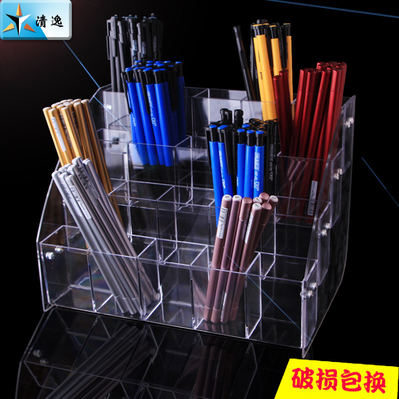 Stationery store pen holder acrylic pen display stand supermarket ballpoint pen gel pen pencil storage box multi-function pen box
