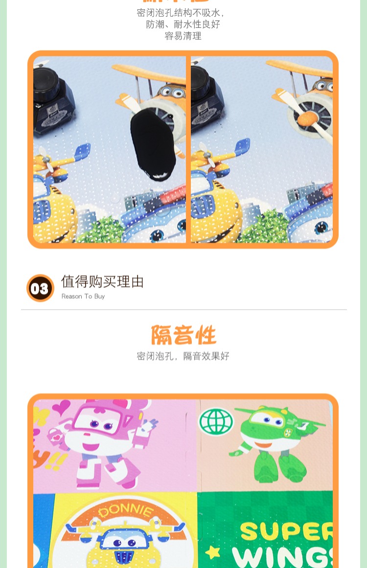 Super Fly Man trẻ cartoon và trẻ em bọt thảm leo pad khuôn viên của các kháng thả trong nước với những đường khâu màu xanh lá cây mat dải - Thảm sàn thảm lau chân
