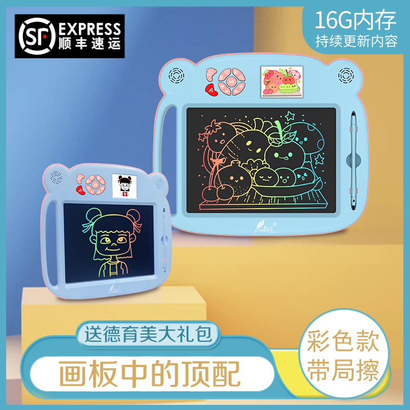 Shanghai Write Children's Painting Plate LCD Electronic Handwriting Yi-color Double Screen Graffiti Gift Baby Learning Painting at Home