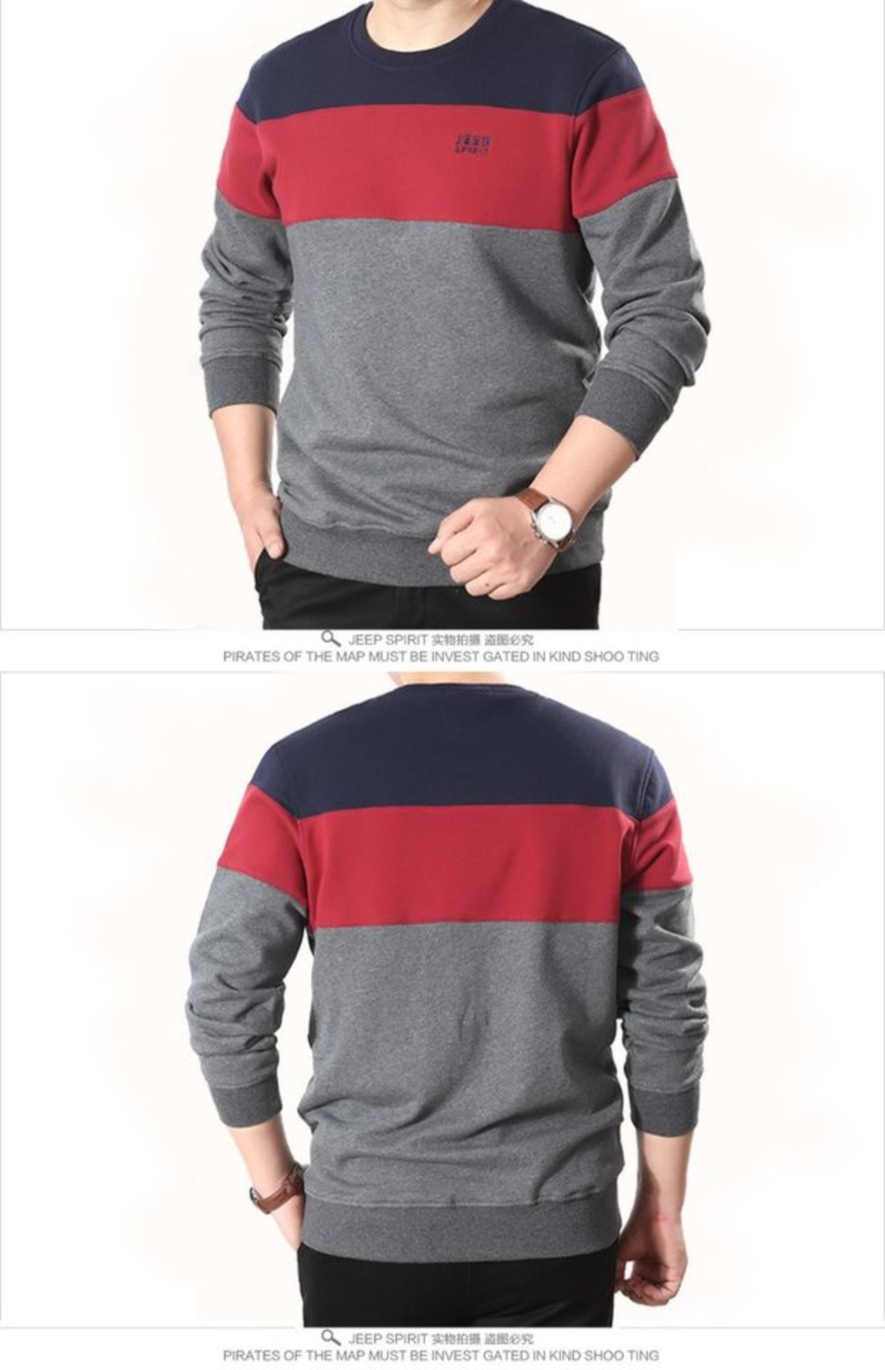 Jeep hàng đầu chính thức mùa thu và mùa đông trung niên áo thun nam áo len cổ tròn cỡ lớn áo dài tay dày áo hoodie đôi