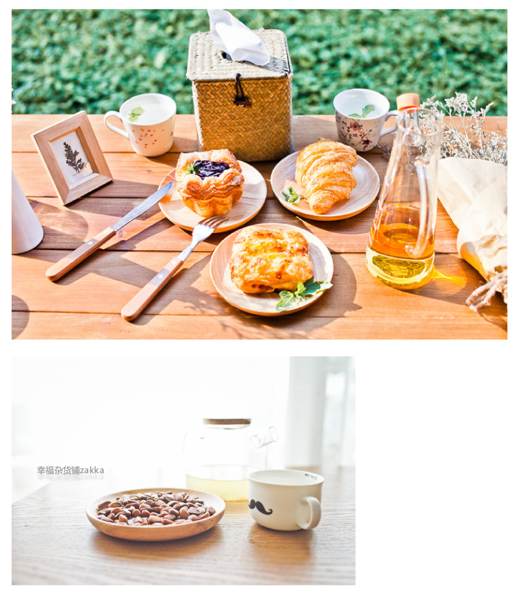 Phong cách nhật bản món ăn bằng gỗ snack món ăn khay gỗ rắn vòng trái cây bát phòng khách nhà sáng tạo snack món ăn món ăn đĩa trái cây khay go